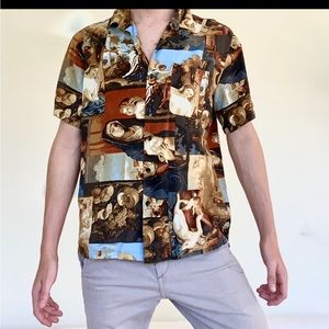 Renaissance Print Casual Dress Shirt